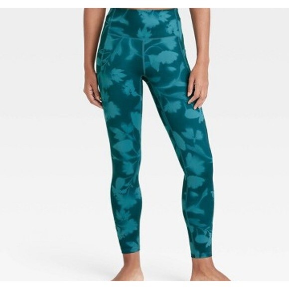 all in motion blue legging high-rise legging size L yoga workout gym runner - Picture 4 of 12